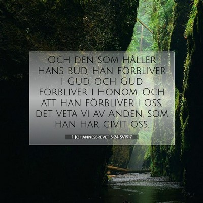 Picture 07 - 1 Johannesbrevet 3:24 SV1917 - Och den som håller hans bud, han förbliver i - Bible Verse Picture