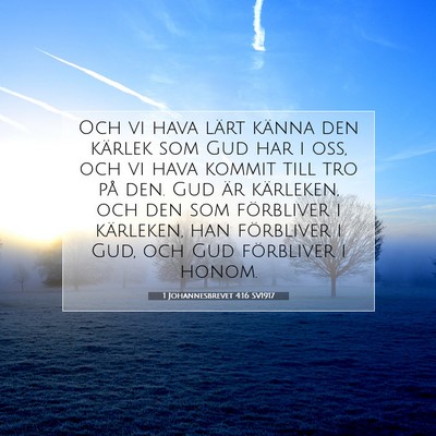 Picture 07 - 1 Johannesbrevet 4:16 SV1917 - Och vi hava lärt känna den kärlek som Gud har - Bible Verse Picture