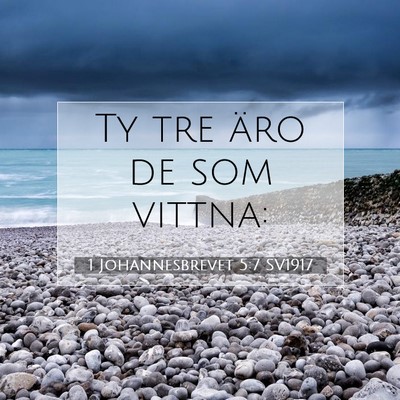 Picture 07 - 1 Johannesbrevet 5:7 SV1917 - Ty tre äro de som - Bible Verse Picture