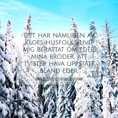 Picture 07 - 1 Korinthierbrevet 1:11 SV1917 - Det har nämligen av Kloes husfolk blivit mig - Bible Verse Picture