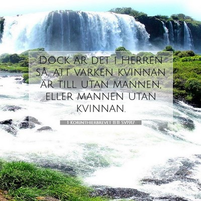Picture 07 - 1 Korinthierbrevet 11:11 SV1917 - Dock är det i Herren så, att varken kvinnan är - Bible Verse Picture