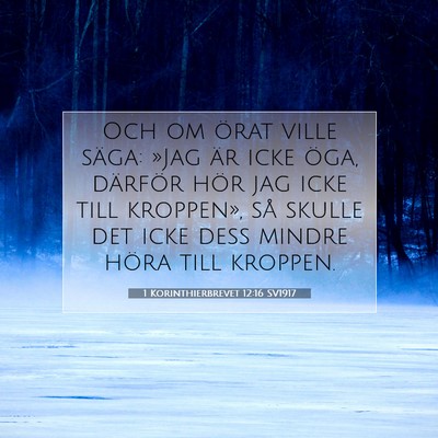 Picture 07 - 1 Korinthierbrevet 12:16 SV1917 - Och om örat ville säga: »Jag är icke öga, - Bible Verse Picture