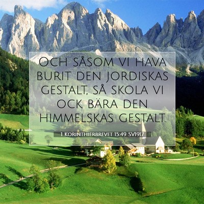 Picture 07 - 1 Korinthierbrevet 15:49 SV1917 - Och såsom vi hava burit den jordiskas gestalt, - Bible Verse Picture