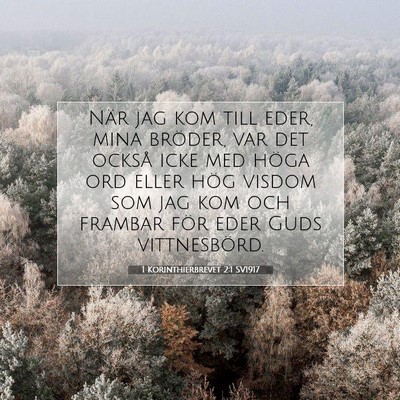 Picture 07 - 1 Korinthierbrevet 2:1 SV1917 - När jag kom till eder, mina bröder, var det - Bible Verse Picture