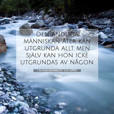 Picture 07 - 1 Korinthierbrevet 2:15 SV1917 - Den andliga människan åter kan utgrunda allt, - Bible Verse Picture