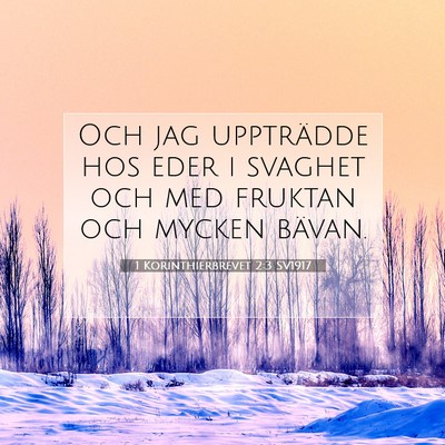Picture 07 - 1 Korinthierbrevet 2:3 SV1917 - Och jag uppträdde hos eder i svaghet och med - Bible Verse Picture