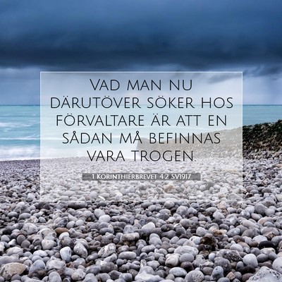 Picture 07 - 1 Korinthierbrevet 4:2 SV1917 - Vad man nu därutöver söker hos förvaltare är - Bible Verse Picture