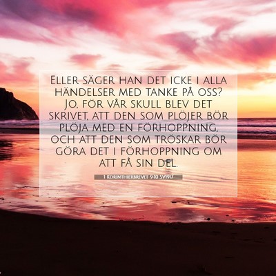 Picture 07 - 1 Korinthierbrevet 9:10 SV1917 - Eller säger han det icke i alla händelser med - Bible Verse Picture
