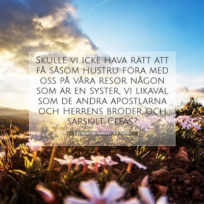 Picture 07 - 1 Korinthierbrevet 9:5 SV1917 - Skulle vi icke hava rätt att få såsom hustru - Bible Verse Picture