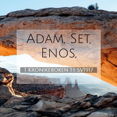 Picture 07 - 1 Krönikeboken 1:1 SV1917 - Adam, Set, - Bible Verse Picture
