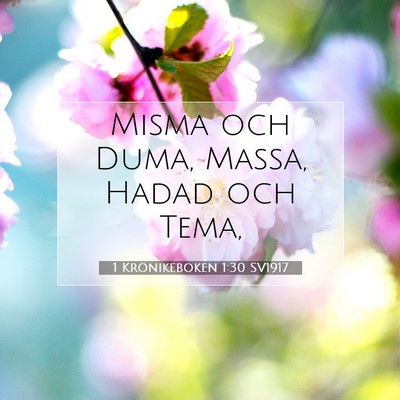 Picture 07 - 1 Krönikeboken 1:30 SV1917 - Misma och Duma, Massa, Hadad och - Bible Verse Picture