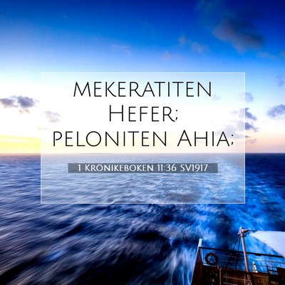 Picture 07 - 1 Krönikeboken 11:36 SV1917 - mekeratiten Hefer; peloniten - Bible Verse Picture