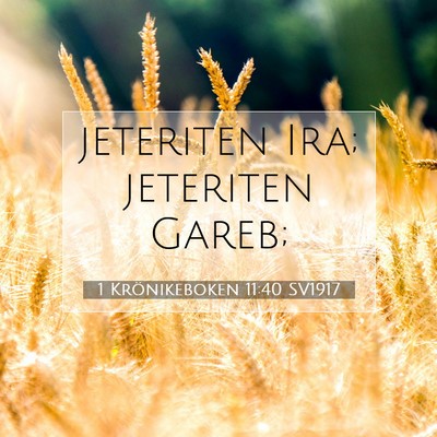 Picture 07 - 1 Krönikeboken 11:40 SV1917 - jeteriten Ira; jeteriten - Bible Verse Picture
