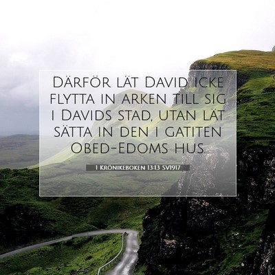 Picture 07 - 1 Krönikeboken 13:13 SV1917 - Därför lät David icke flytta in arken till sig - Bible Verse Picture