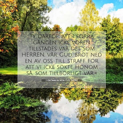 Picture 07 - 1 Krönikeboken 15:13 SV1917 - Ty därför att I förra gången icke voren - Bible Verse Picture