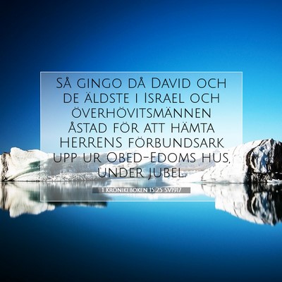 Picture 07 - 1 Krönikeboken 15:25 SV1917 - Så gingo då David och de äldste i Israel och - Bible Verse Picture