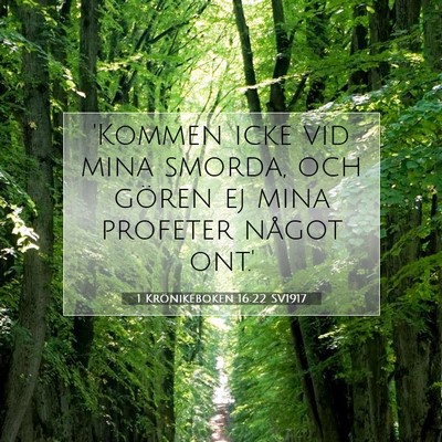 Picture 07 - 1 Krönikeboken 16:22 SV1917 - 'Kommen icke vid mina smorda, och gören ej mina - Bible Verse Picture