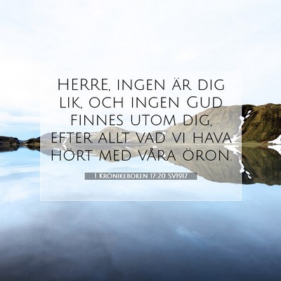 Picture 07 - 1 Krönikeboken 17:20 SV1917 - HERRE, ingen är dig lik, och ingen Gud finnes - Bible Verse Picture