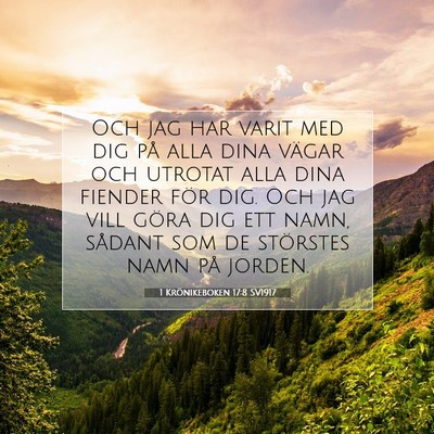 Picture 07 - 1 Krönikeboken 17:8 SV1917 - Och jag har varit med dig på alla dina vägar - Bible Verse Picture
