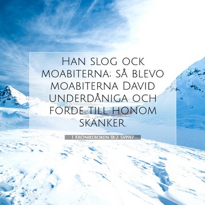 Picture 07 - 1 Krönikeboken 18:2 SV1917 - Han slog ock moabiterna; så blevo moabiterna - Bible Verse Picture