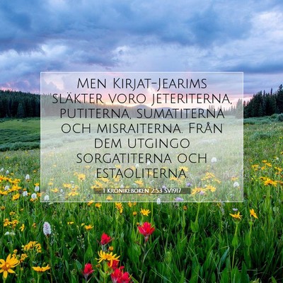 Picture 07 - 1 Krönikeboken 2:53 SV1917 - Men Kirjat-Jearims släkter voro jeteriterna, - Bible Verse Picture
