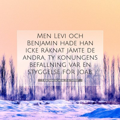 Picture 07 - 1 Krönikeboken 21:6 SV1917 - Men Levi och Benjamin hade han icke räknat - Bible Verse Picture