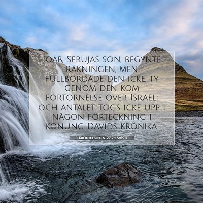 Picture 07 - 1 Krönikeboken 27:24 SV1917 - Joab, Serujas son, begynte räkningen, men - Bible Verse Picture