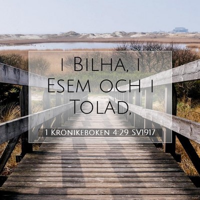 Picture 07 - 1 Krönikeboken 4:29 SV1917 - i Bilha, i Esem och i - Bible Verse Picture