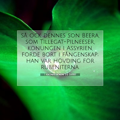 Picture 07 - 1 Krönikeboken 5:6 SV1917 - så ock dennes son Beera, som Tillegat-Pilneeser, - Bible Verse Picture