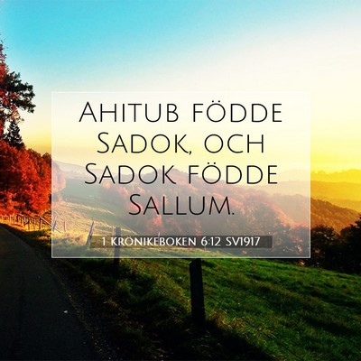 Picture 07 - 1 Krönikeboken 6:12 SV1917 - Ahitub födde Sadok, och Sadok födde - Bible Verse Picture
