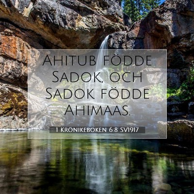 Picture 07 - 1 Krönikeboken 6:8 SV1917 - Ahitub födde Sadok, och Sadok födde - Bible Verse Picture