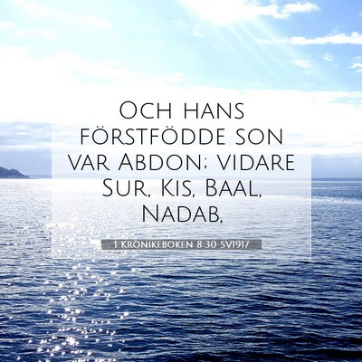 Picture 07 - 1 Krönikeboken 8:30 SV1917 - Och hans förstfödde son var Abdon; vidare Sur, - Bible Verse Picture
