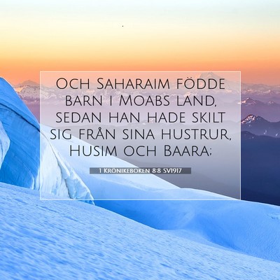 Picture 07 - 1 Krönikeboken 8:8 SV1917 - Och Saharaim födde barn i Moabs land, sedan han - Bible Verse Picture