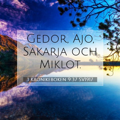 Picture 07 - 1 Krönikeboken 9:37 SV1917 - Gedor, Ajo, Sakarja och - Bible Verse Picture