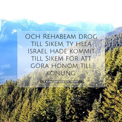 Picture 07 - 1 Kungaboken 12:1 SV1917 - Och Rehabeam drog till Sikem, ty hela Israel hade - Bible Verse Picture