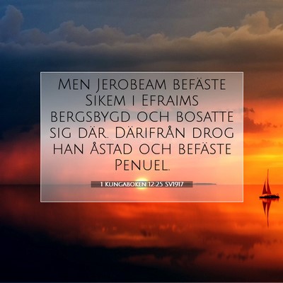 Picture 07 - 1 Kungaboken 12:25 SV1917 - Men Jerobeam befäste Sikem i Efraims bergsbygd - Bible Verse Picture