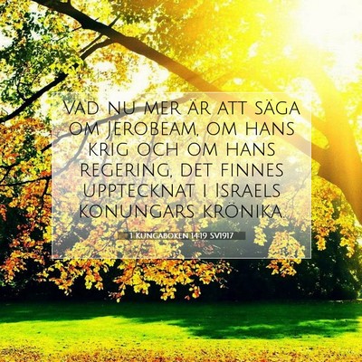 Picture 07 - 1 Kungaboken 14:19 SV1917 - Vad nu mer är att säga om Jerobeam, om hans - Bible Verse Picture