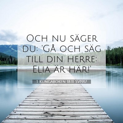Picture 07 - 1 Kungaboken 18:11 SV1917 - Och nu säger du: 'Gå och säg till din herre: - Bible Verse Picture