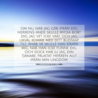 Picture 07 - 1 Kungaboken 18:12 SV1917 - Om nu, när jag går ifrån dig, HERRENS Ande - Bible Verse Picture