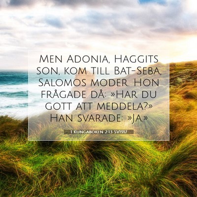 Picture 07 - 1 Kungaboken 2:13 SV1917 - Men Adonia, Haggits son, kom till Bat-Seba, - Bible Verse Picture