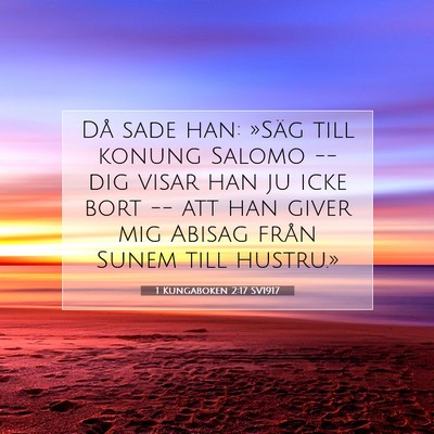 Picture 07 - 1 Kungaboken 2:17 SV1917 - Då sade han: »Säg till konung Salomo -- dig - Bible Verse Picture