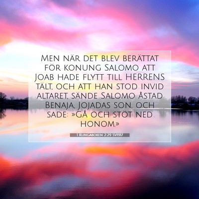 Picture 07 - 1 Kungaboken 2:29 SV1917 - Men när det blev berättat för konung Salomo - Bible Verse Picture