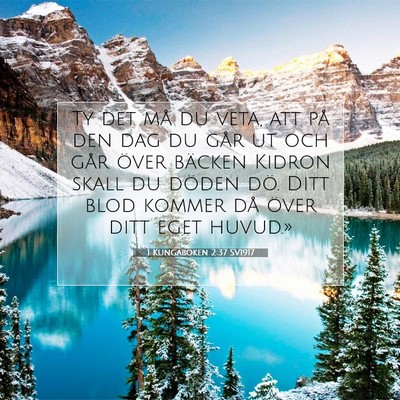 Picture 07 - 1 Kungaboken 2:37 SV1917 - Ty det må du veta, att på den dag du går ut - Bible Verse Picture