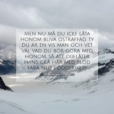 Picture 07 - 1 Kungaboken 2:9 SV1917 - Men nu må du icke låta honom bliva ostraffad, - Bible Verse Picture