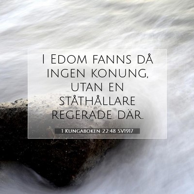 Picture 07 - 1 Kungaboken 22:48 SV1917 - I Edom fanns då ingen konung, utan en - Bible Verse Picture