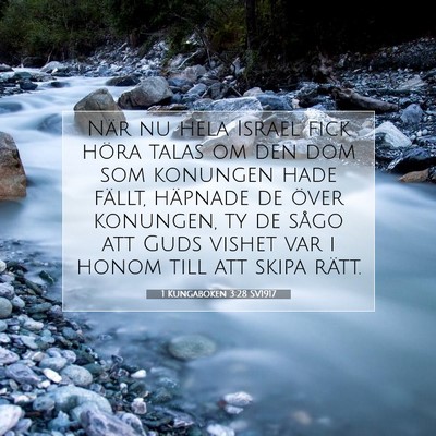 Picture 07 - 1 Kungaboken 3:28 SV1917 - När nu hela Israel fick höra talas om den dom - Bible Verse Picture