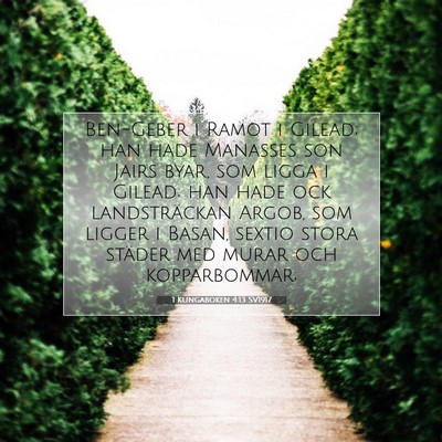 Picture 07 - 1 Kungaboken 4:13 SV1917 - Ben-Geber i Ramot i Gilead; han hade Manasses son - Bible Verse Picture