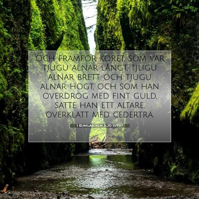 Picture 07 - 1 Kungaboken 6:20 SV1917 - Och framför koret, som var tjugu alnar långt, - Bible Verse Picture