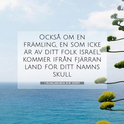 Picture 07 - 1 Kungaboken 8:41 SV1917 - Också om en främling, en som icke är av ditt - Bible Verse Picture