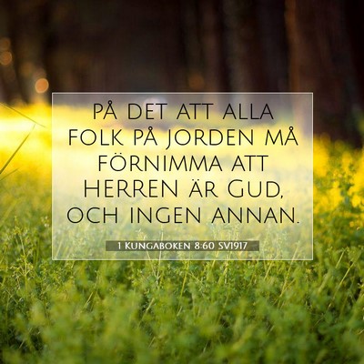 Picture 07 - 1 Kungaboken 8:60 SV1917 - på det att alla folk på jorden må förnimma - Bible Verse Picture